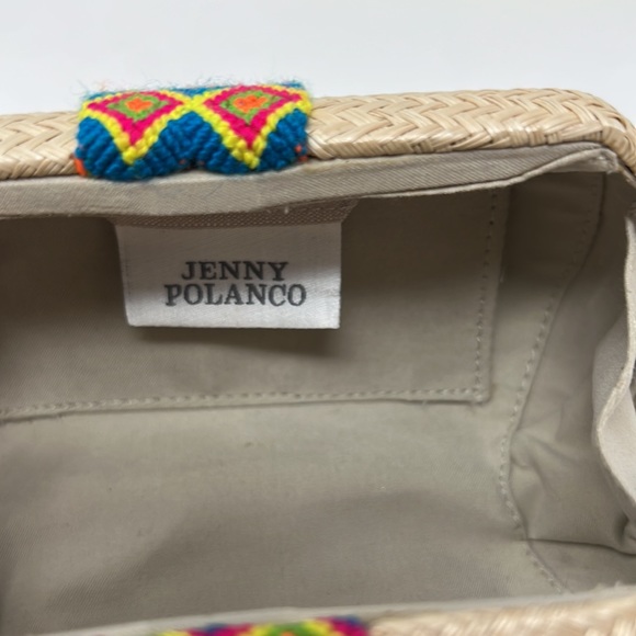 Jenny Polanco raffia clutch with needlepoint design - Picture 5 of 6